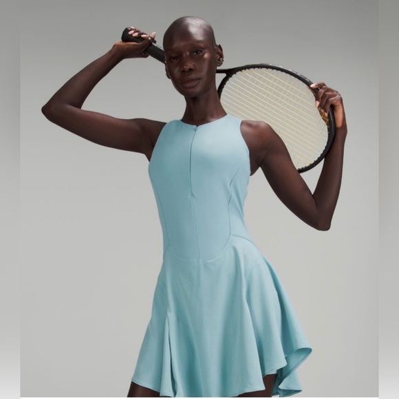 Lululemon Everlux Short-lined Tennis Tank Dress 6” aqua blue size 2, NWT - Picture 1 of 8
